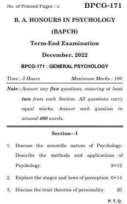 Ignou Bpcg Previous Years Solved Question Paper