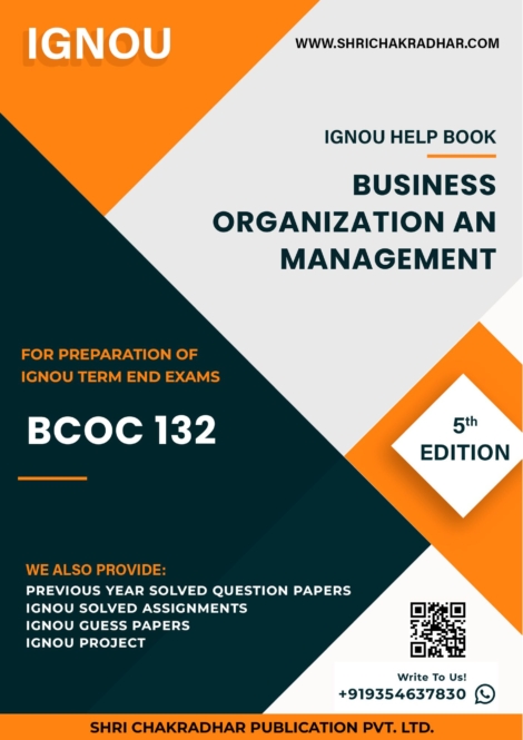 IGNOU BCOC 132 Study Material & Book (BCOMG) 5th Edition