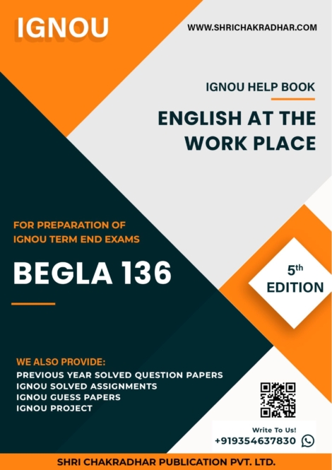 IGNOU BEGLA 136 Study Material & Book (BAG English)