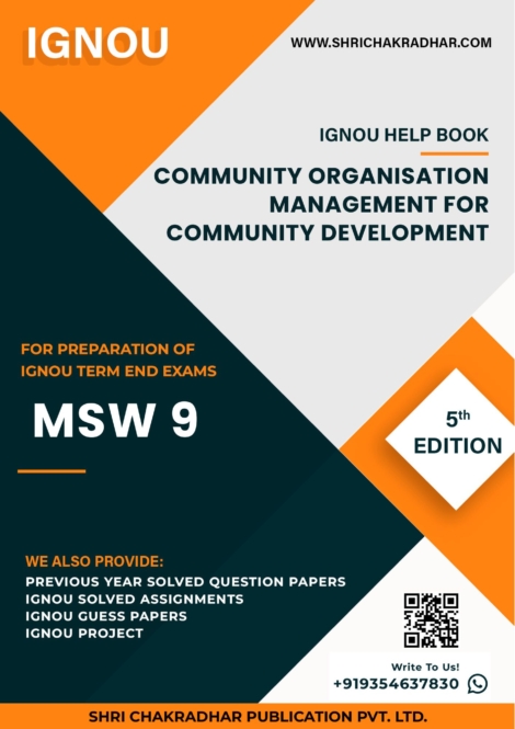 IGNOU MSW 9 Study Material & Book (MSW)