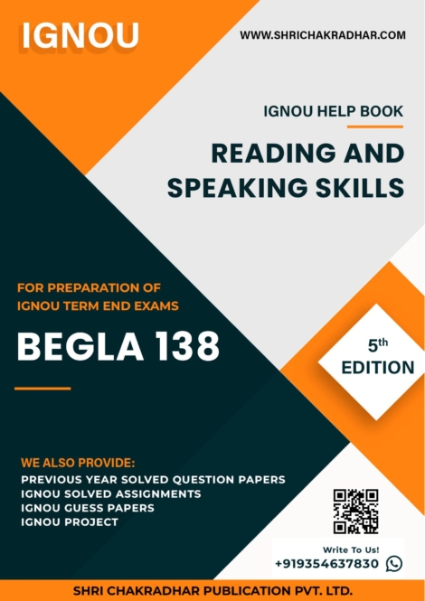 IGNOU BEGLA 138 Study Material & Book (BAG English)