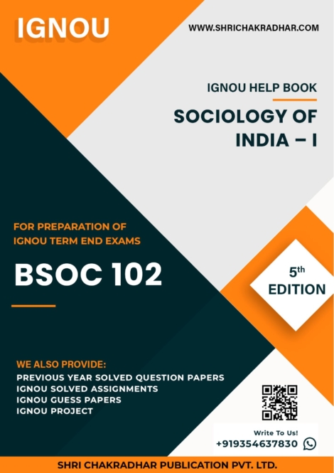 IGNOU BSOC 102 Study Material & Book (BASOH)