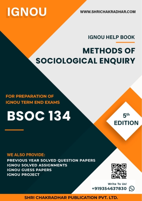 IGNOU BSOC 134 Study Material & Book (BAG Sociology) (5th Edition)