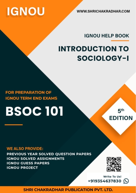 IGNOU BSOC 101 Study Material & Book (BASOH)