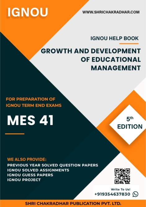 IGNOU MES 41 Study Material & Book (MAEDU/PGDEMA) 5th Edition