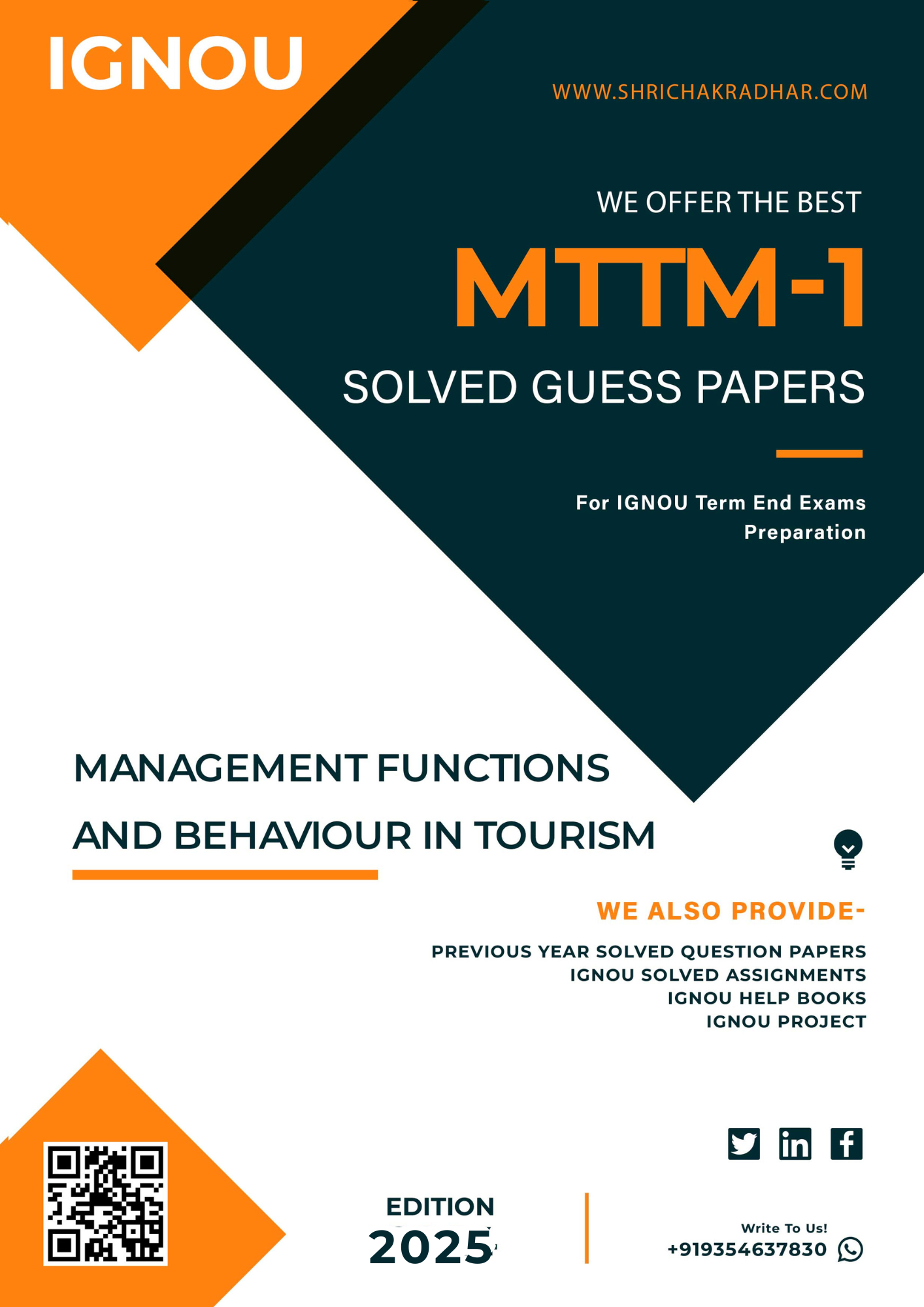 IGNOU MTTM 1 Guess Paper Solved PDF (Master of Tourism and Travel Management)