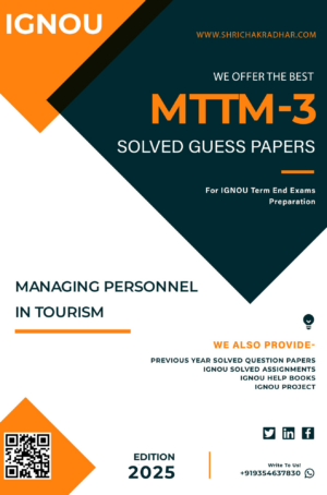 IGNOU MTTM 3 Guess Paper Solved PDF (Master of Tourism and Travel Management)