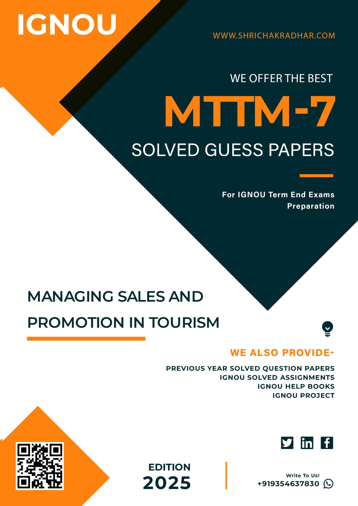 IGNOU MTTM 7 Guess Paper Solved PDF (Master of Tourism and Travel Management)
