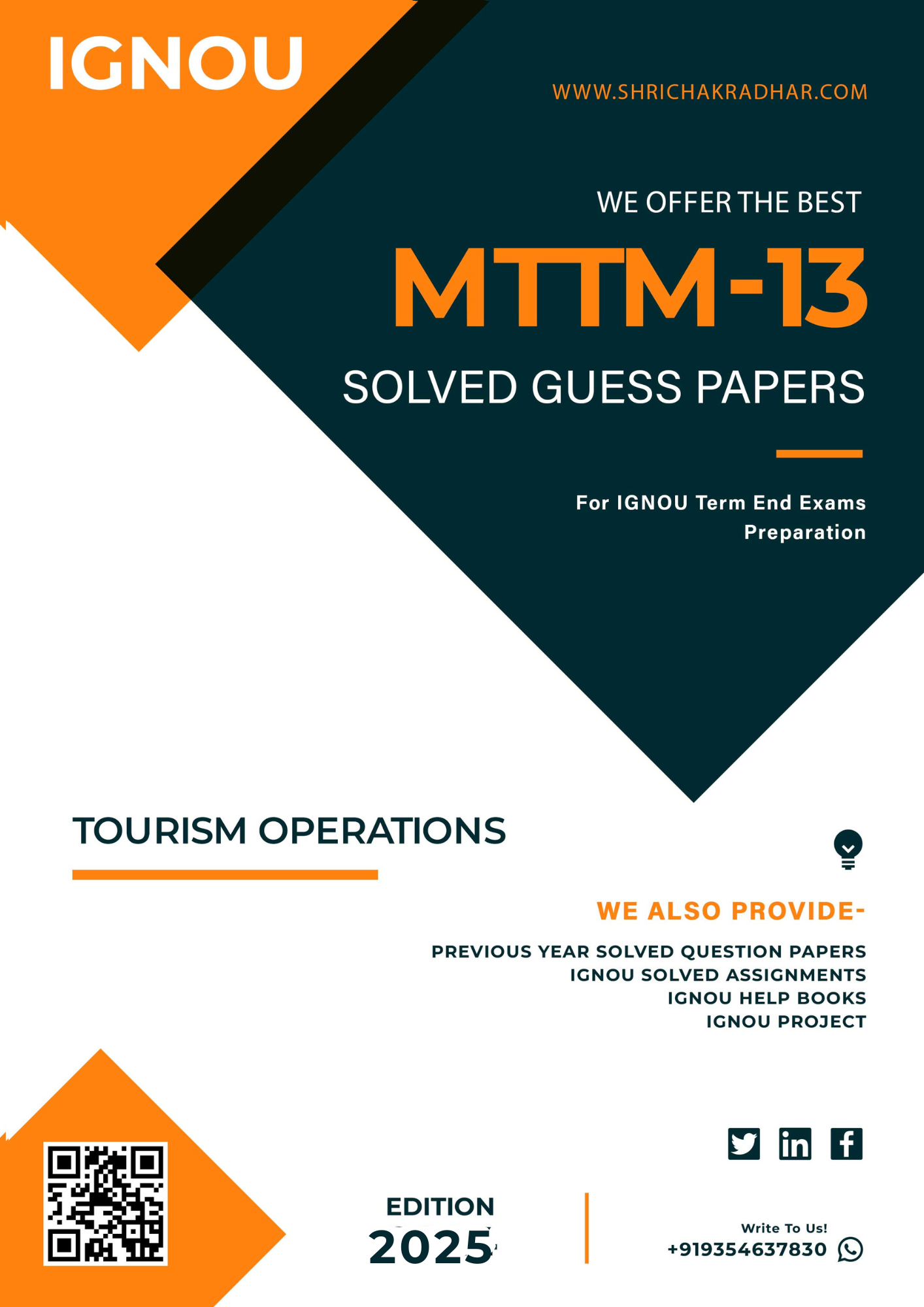 IGNOU MTTM 13 Guess Paper Solved PDF (Master of Tourism and Travel Management)