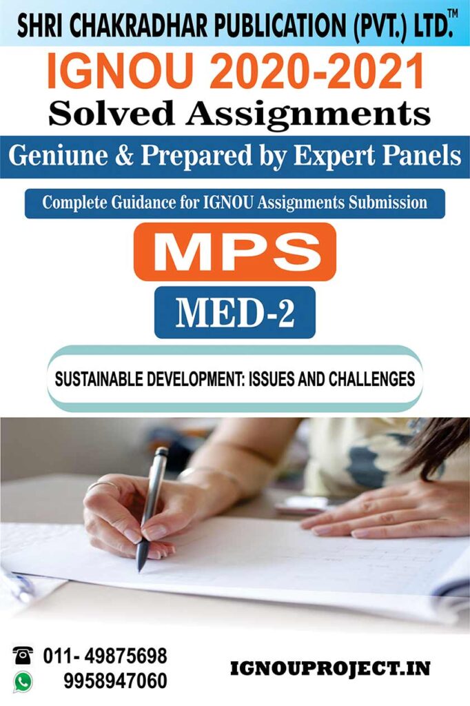 IGNOU MED 2 SUSTAINABLE DEVELOPMENT ISSUES AND CHALLANGES IGNOU MASTER