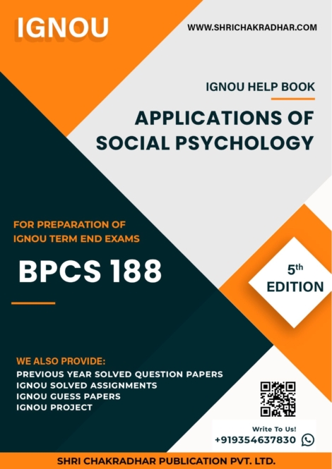 IGNOU BPCS 188 Study Material & Book (BAG Psychology) 5th Edition