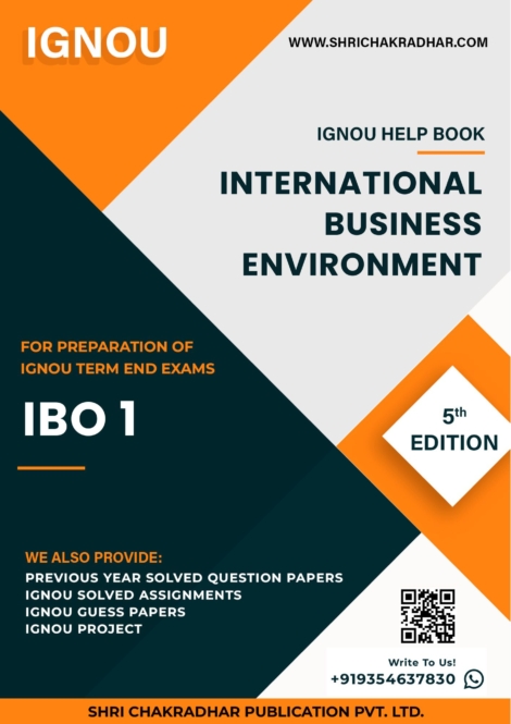 IGNOU IBO 1 Study Material & Book (MCOM) (5th Edition)