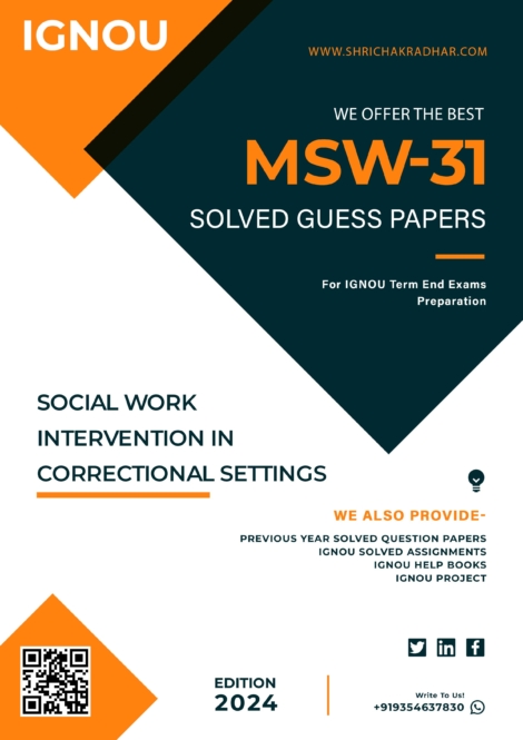 IGNOU MSW 31 Guess Paper Solved PDF (CSWCJS)