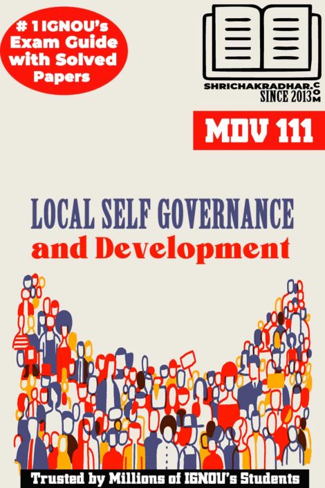 IGNOU MDV 111 Solved Guess Papers Pdf from IGNOU Study Material/Book titled Local Self Governance and Development For Exam Preparation (Latest Syllabus) IGNOU MADVS 2nd Year IGNOU MA Development Studies