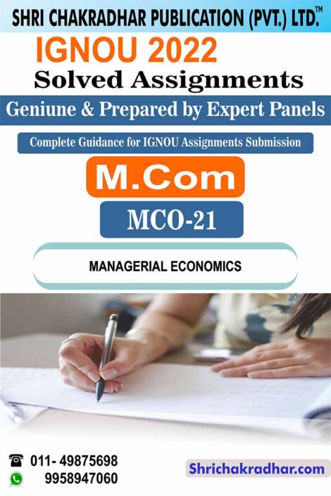 IGNOU MCO 21 Solved Assignment 2022-23 Managerial Economics IGNOU Solved Assignment MCOM IGNOU Master of Commerce (2022-2023) MCO21