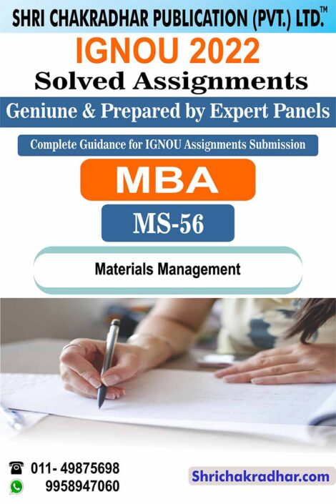 IGNOU MS 56 Solved Assignment 2022-23 Materials Management IGNOU Solved Assignment PGDOM IGNOU PG Diploma in Operations Management (2022-2023) ms56