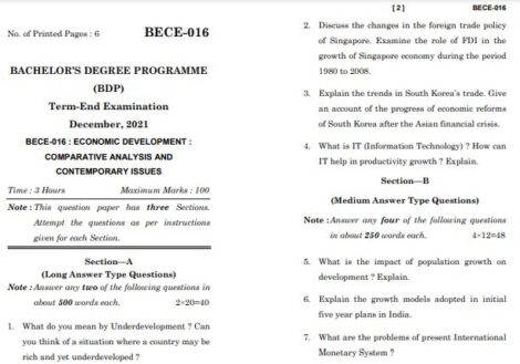 IGNOU BECE 16 Previous Years Solved Question Papers (December 2021) (Bachelor of Arts) - Image 2