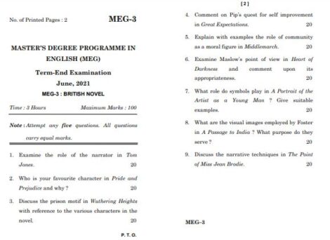 IGNOU MEG 3 Previous Years Solved Question Papers (June 2021) (MA English) - Image 2