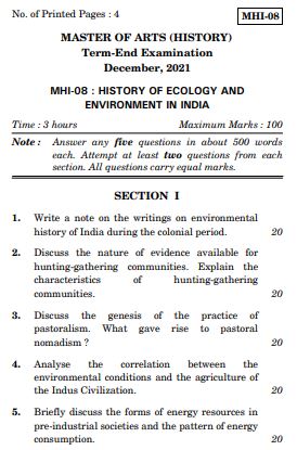 IGNOU MHI 8 Previous Years Solved Question Papers (December 2021) (MAH)