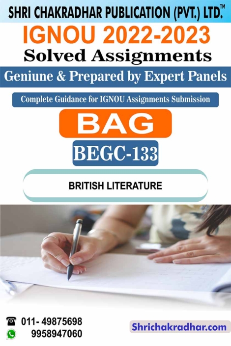 IGNOU BEGC 133 Solved Assignment 2022-23 British Literature IGNOU Solved Assignment BAG English (2022-2023) begc133