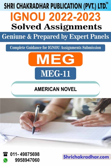 IGNOU MEG 11 Solved Assignment 2022-23 American Novel IGNOU Solved Assignment MA English (2022-2023) meg11