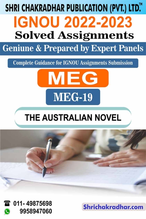 IGNOU MEG 19 Solved Assignment 2022-23 The Australian Novel IGNOU Solved Assignment MA English (2022-2023) meg19