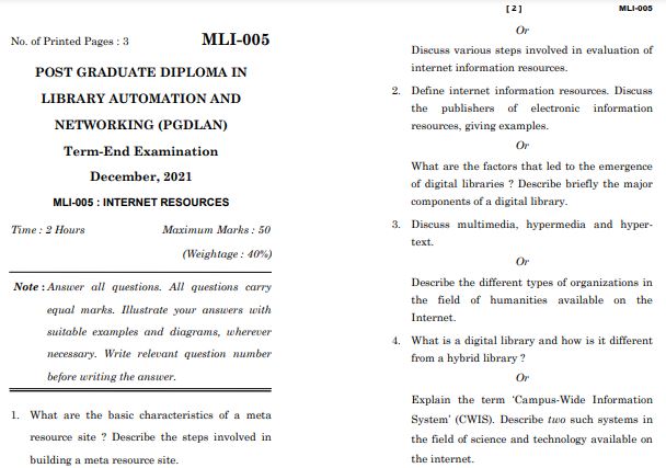IGNOU MLI 5 Previous Years Solved Question Papers (December 2021) (PGDLAN) - Image 2