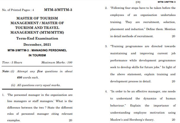 IGNOU MTTM 3 Previous Years Solved Question Papers (December 2021) (MTTM)