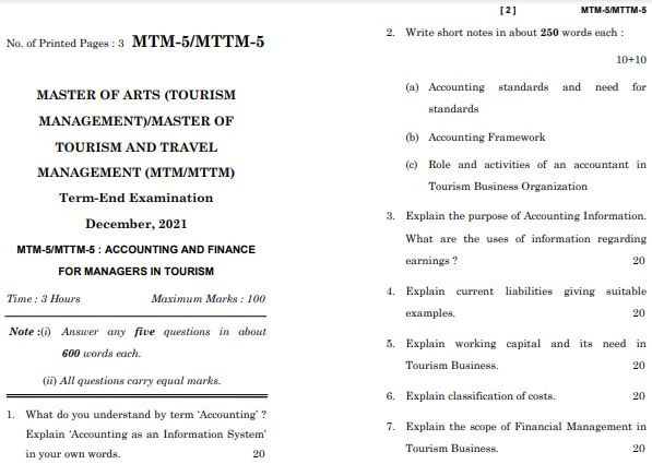 IGNOU MTTM 5 Previous Years Solved Question Papers (December 2021) (MTTM)