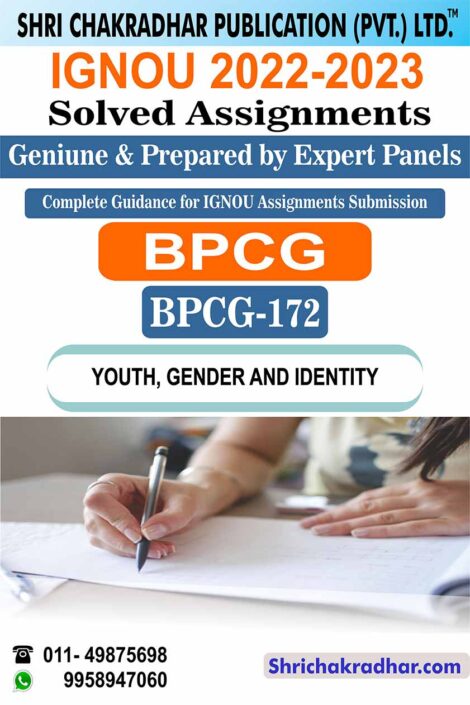 IGNOU BPCG 172 Solved Assignment 2022-23 Youth, Gender and Identity IGNOU Solved Assignment IGNOU BAG Psychology (2022-2023) bpcg172