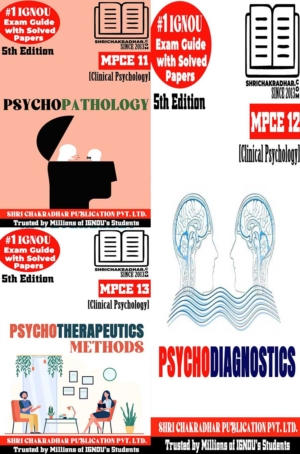 IGNOU MAPC 2nd Year Help Books Combo of MPCE 11 MPCE 12 MPCE 13 (5th Edition) (IGNOU Study Notes/Guidebook Chapter-wise) for Exam Preparations with Solved Latest Previous Year Question Papers (New Syllabus) including Solved Sample Papers IGNOU MA Clinical Psychology mpce11 mpce12 mpce13