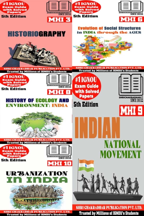 IGNOU MAH 2nd Year Help Books Combo of MHI 3 MHI 6 MHI 8 MHI 9 MHI 10 (5th Edition) (IGNOU Study Notes/Guidebook Chapter-wise) for Exam Preparations with Solved Latest Previous Year Question Papers (New Syllabus) including Solved Sample Papers IGNOU MA History mhi3 mhi6 mhi8 mhi9 mhi10