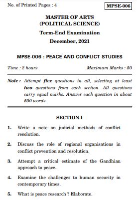IGNOU MPSE 6 Previous Years Solved Question Papers (December 2021) (MPS)