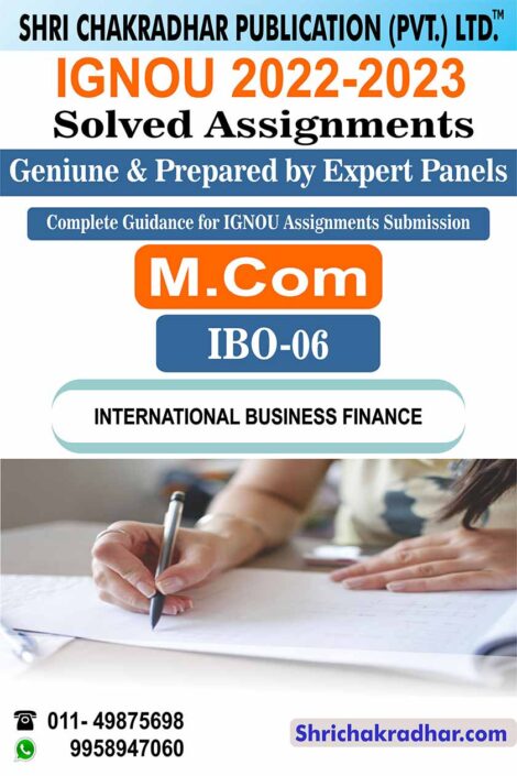 IGNOU IBO 6 Solved Assignment 2022-23