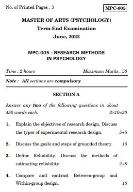 IGNOU MPC 5 Previous Years Solved Question Papers (June 2022) (MAPC)