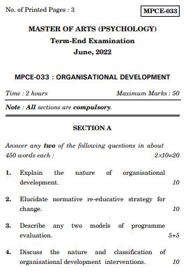 IGNOU MPCE 33 Previous Years Solved Question Papers (June 2022) (MAPC)