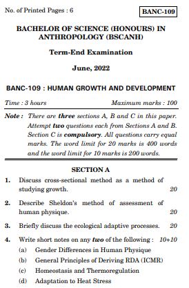 IGNOU BANC 109 Previous Years Solved Question Papers (June 2022) (BSCANH)