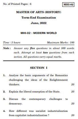 IGNOU MHI 2 Previous Years Solved Question Papers (June 2022) (MAH)
