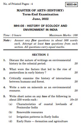 IGNOU MHI 8 Previous Years Solved Question Papers (June 2022) (MAH)