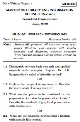 IGNOU MLIE 102 Previous Years Solved Question Papers (June 2022) (MLIS)