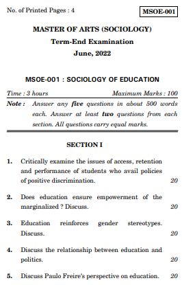 IGNOU MSOE 1 Previous Years Solved Question Papers (June 2022) (MSO)