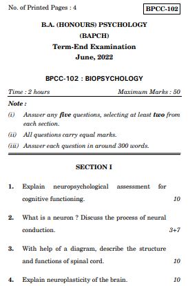 IGNOU BPCC 102 Previous Years Solved Question Papers (June 2022) (BAPCH)