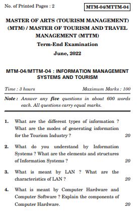 IGNOU MTTM 4 Previous Years Solved Question Papers (June 2022) (MTTM)