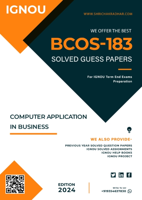 IGNOU BCOS 183 Guess Paper Solved PDF (BCOMG)