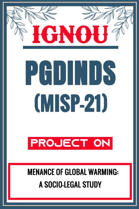 IGNOU PGDINDS Project (MISP-21) Synopsis/Proposal & Project Report/Dissertation in Hard-Copy (Sample-5)