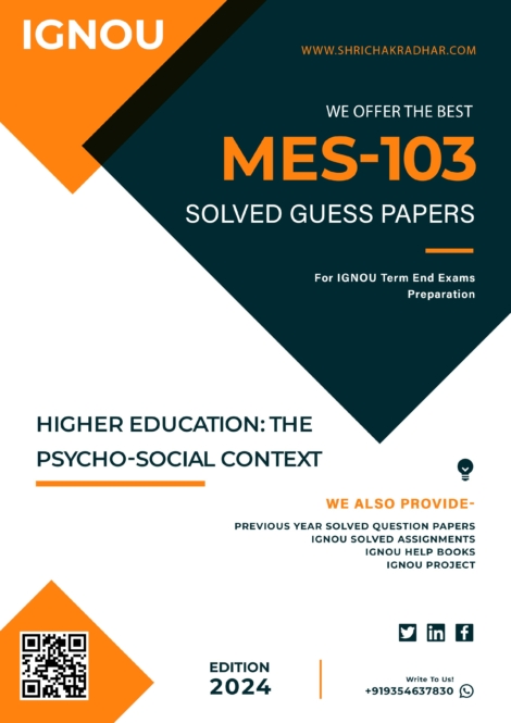 IGNOU MES 103 Guess Paper Solved PDF (MAEDU)