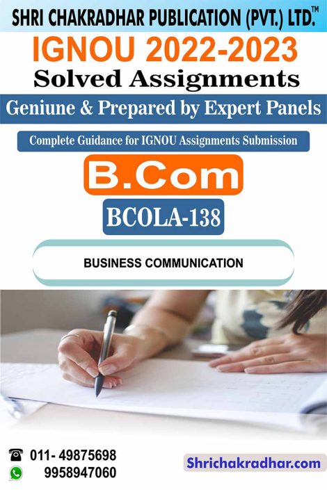 IGNOU BCOLA 138 Solved Assignment 2022-23