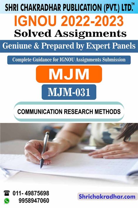 IGNOU MJM 31 Solved Assignment 2022-23