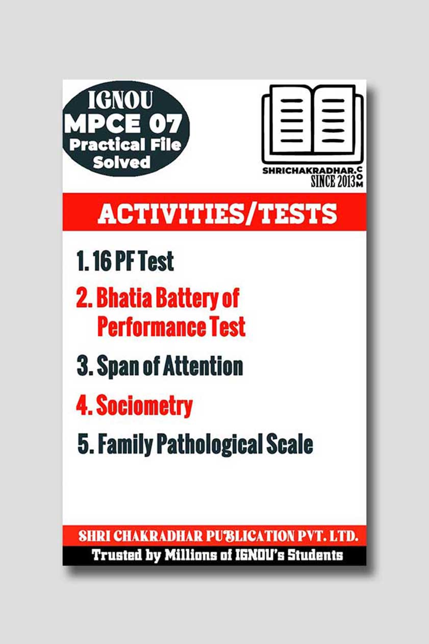 IGNOU MPCL 007 Practical File IGNOU MAPC Practical (MA Psychology 1st Year) Soft-Copy Product-2