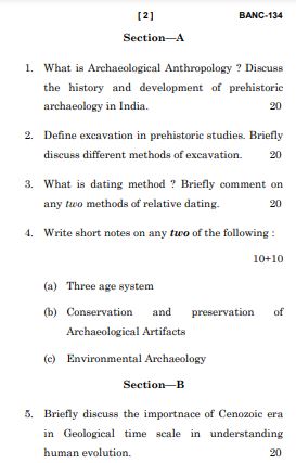 IGNOU BANC 134 Previous Years Solved Question Papers (December 2022) (BAG Anthropology)